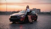 Infiniti Q60 Project Black with Red Roses